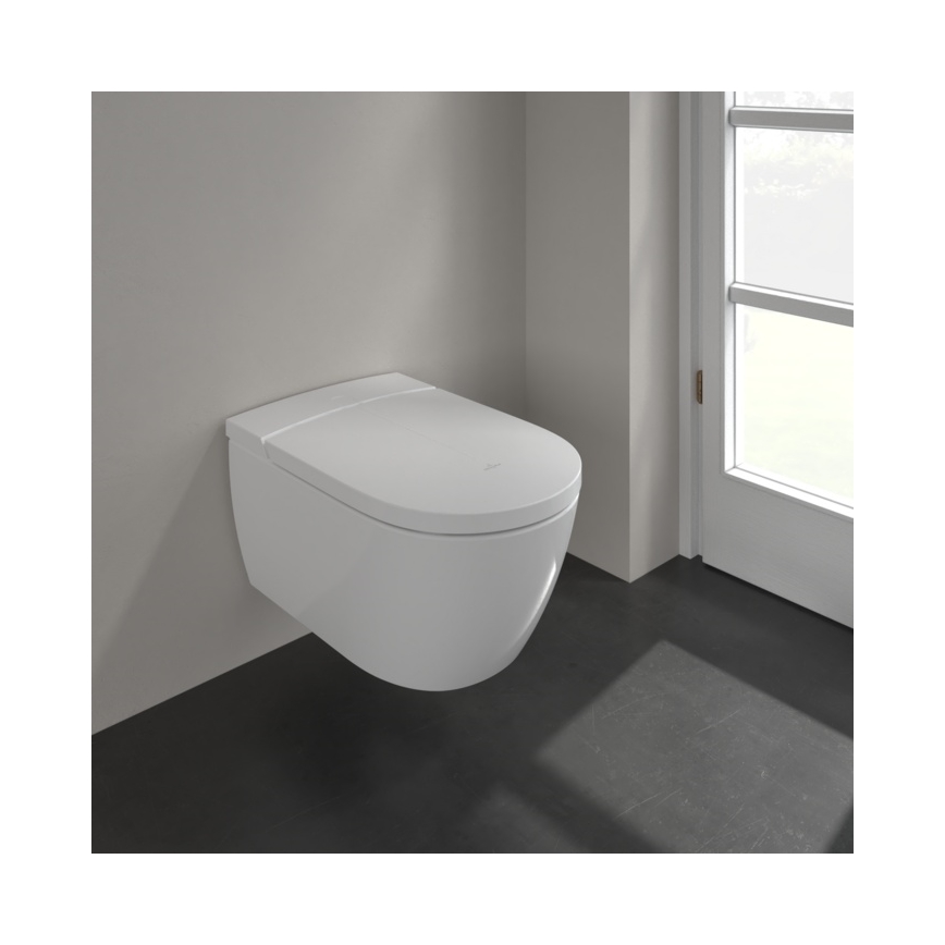 Villeroy & Boch V0E100R1 - Seinapealne bidet SoftClose-istmekaanega VICLEAN keraamika/valge +kaugjuhtimispult