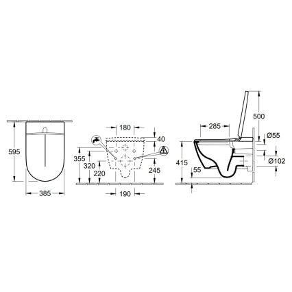 Villeroy & Boch V0E100R1 - Seinapealne bidet SoftClose-istmekaanega VICLEAN keraamika/valge +kaugjuhtimispult