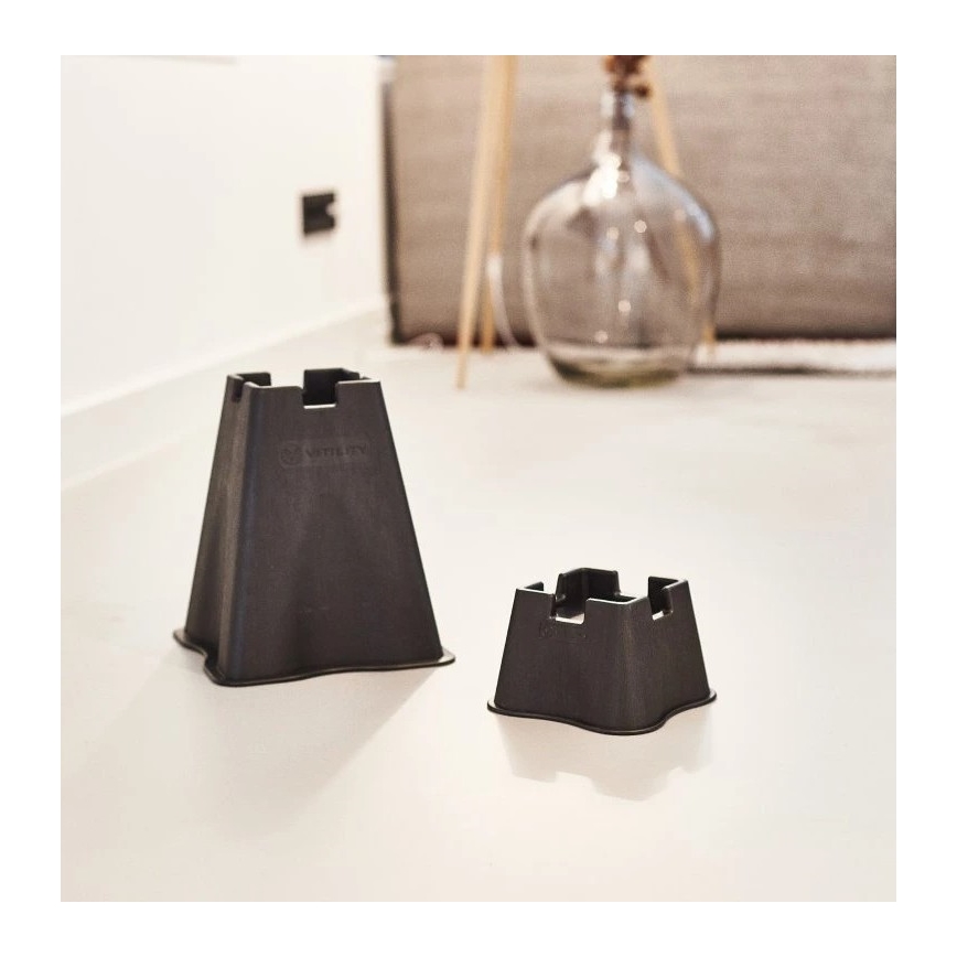 Vitility - 4-osaline voodikõrgendajate komplekt, 7 cm, must