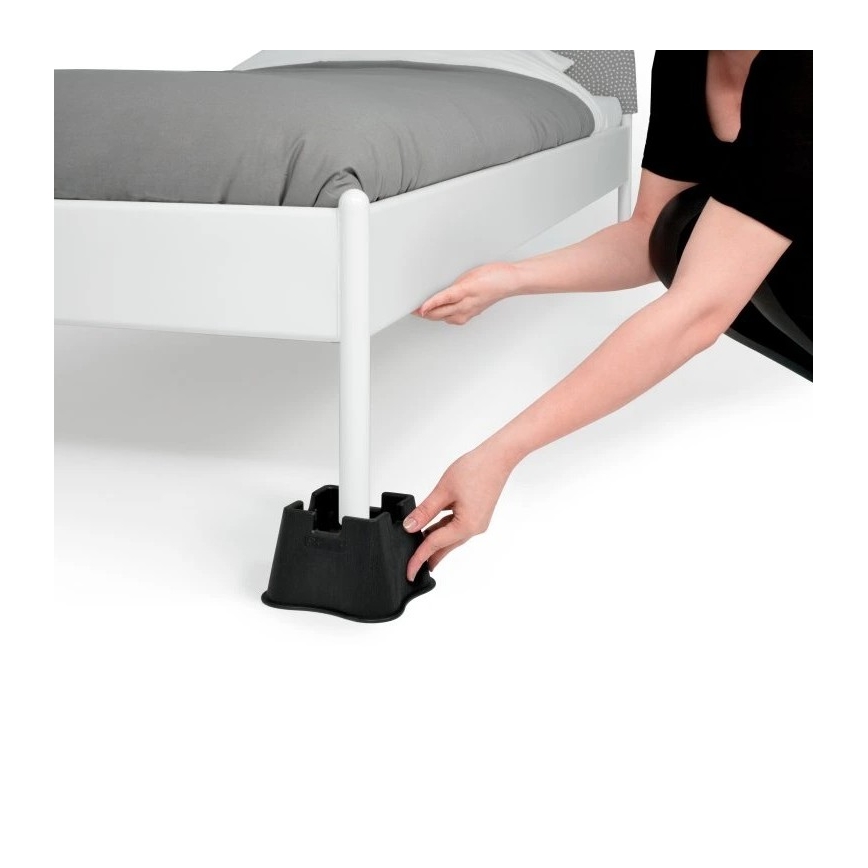 Vitility - 4-osaline voodikõrgendajate komplekt, 7 cm, must