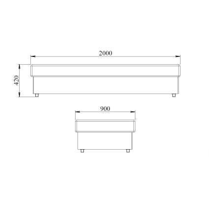 Voodi NOE 90x200 vedrumadratsiga ja hoiuruumiga, hall/must