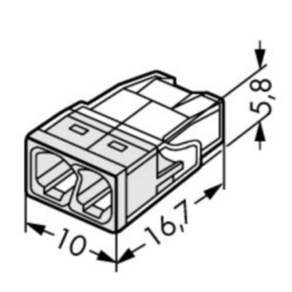 WAGO 2273-202 - Harukarbi klemmid COMPACT 2x2,5 450V valge
