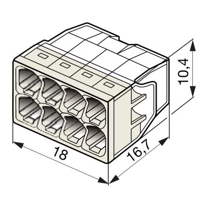 WAGO 2273-208 - Harukarbi klemmid COMPACT 8x2,5 450V valge