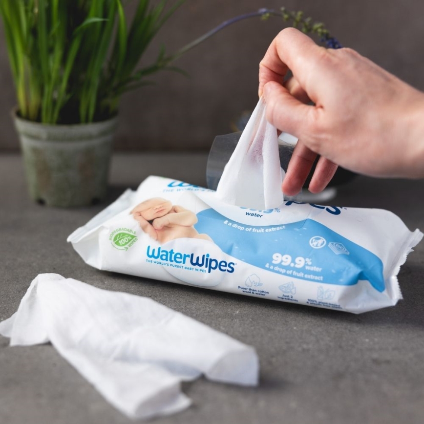 WaterWipes - KOMPLEKT 9x Plastikuvabad märjad lapid 60 tk (540 tk)