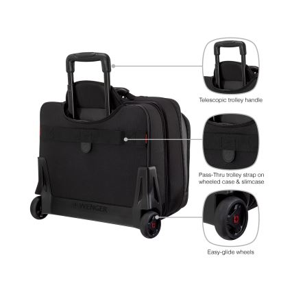 Wenger - Reisikohver ratastel 23 l 17" + sülearvuti kott 15,4" Potomac must
