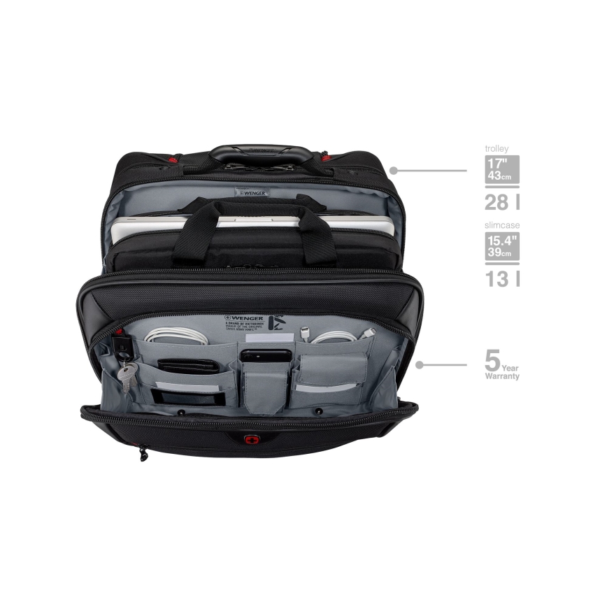 Wenger - Reisikohver ratastel 23 l 17" + sülearvuti kott 15,4" Potomac must