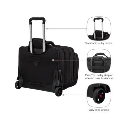 Wenger - Reisikohver ratastel 25 l 17" + sülearvuti kott 15,6" Patriot must