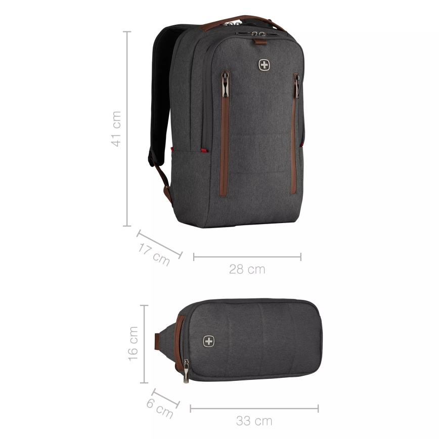 Wenger - Sülearvuti seljakott 15 l 16" tahvelarvuti taskuga 12" + crossbody bag Linn Upgrade 2in1 hall