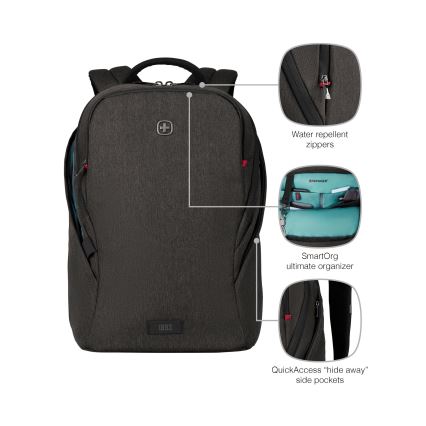 Wenger - Sülearvuti seljakott 21 l 16" tahvelarvuti taskuga 10" MX Light must