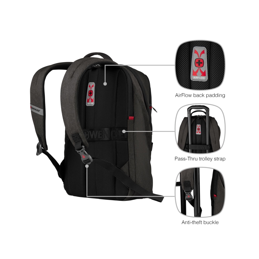 Wenger - Sülearvuti seljakott 21 l 16" tahvelarvuti taskuga 10" MX Light must