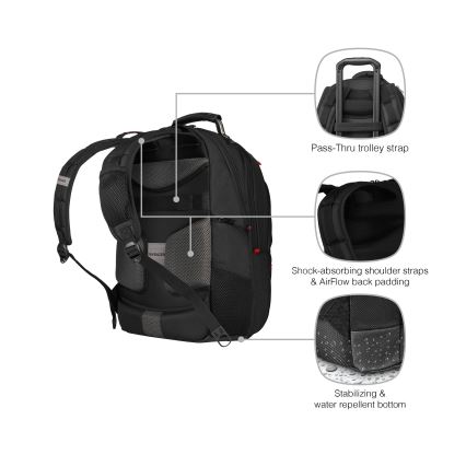 Wenger - Sülearvuti seljakott 25 l 16" tahvelarvuti taskuga 10" Pegasus Deluxe must