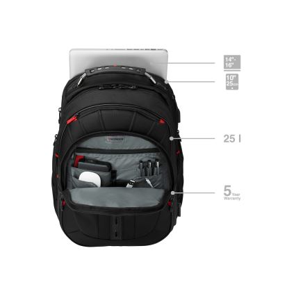 Wenger - Sülearvuti seljakott 25 l 16" tahvelarvuti taskuga 10" Pegasus Deluxe must
