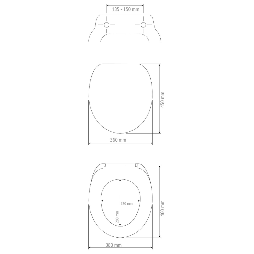 WENKO 105000100-WC WC-poti kaas AURORA 45x36 cm valge