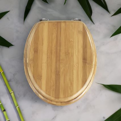WENKO 144726100 - Tualetiistme kaas BAMBOO 34x41 cm pruun/hõbedane