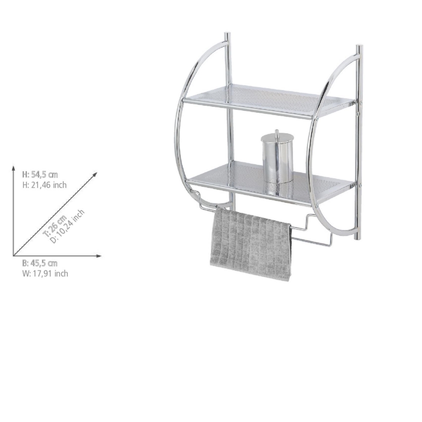 WENKO 15173100 - EXCLUSIVE riiul 45,5x54,5 cm läikiv kroom