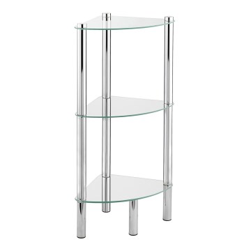 WENKO 15850100 - Riiul YAGO 30x74 cm roostevaba teras/hõbedane/läbipaistev