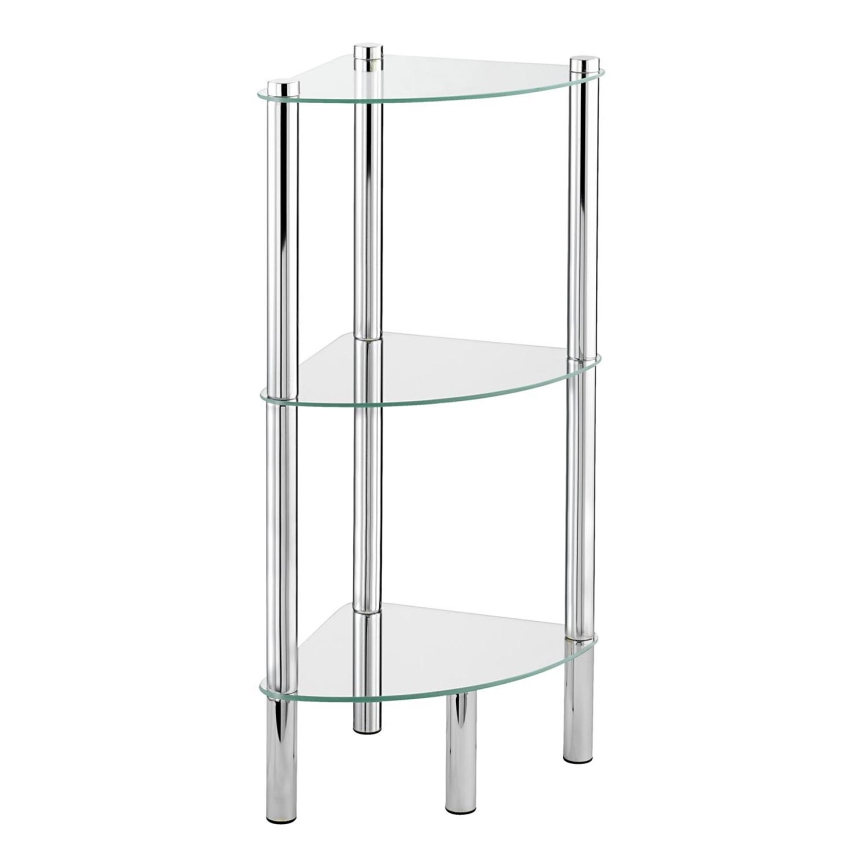 WENKO 15850100 - Riiul YAGO 30x74 cm roostevaba teras/hõbedane/läbipaistev