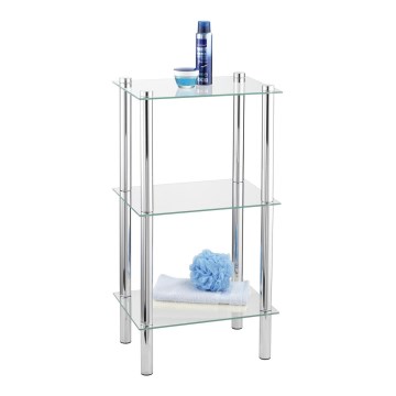 WENKO 15851100 - Riiul YAGO 40x74 cm hõbedane/läbipaistev