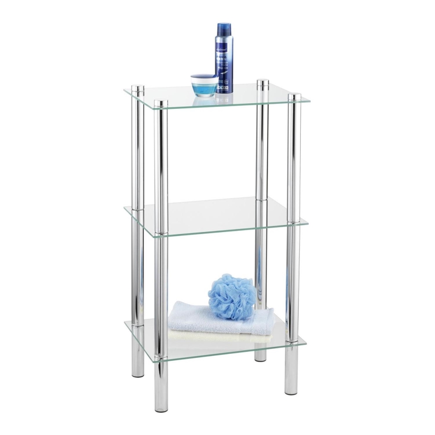 WENKO 15851100 - Riiul YAGO 40x74 cm hõbedane/läbipaistev