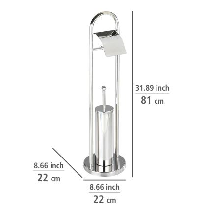 WENKO 16993100 - WC-harjakomplekt VASTO 22x81 cm roostevaba teras/hõbedane