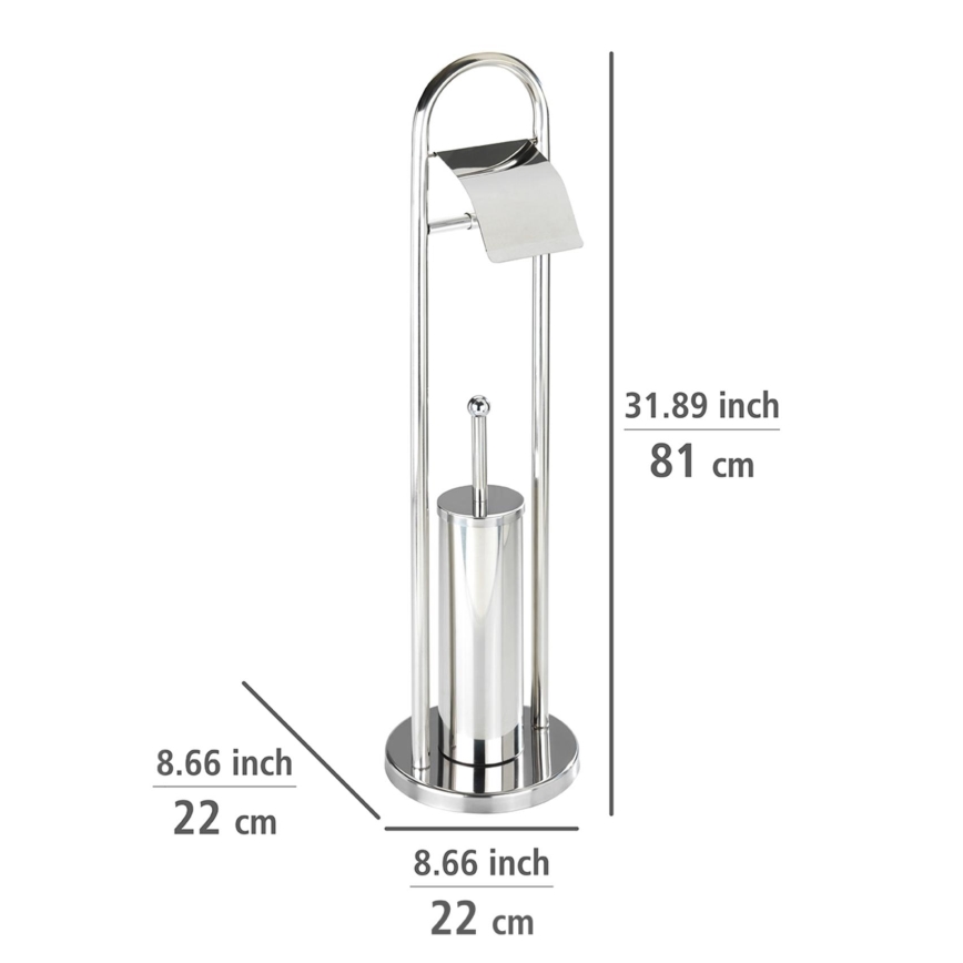 WENKO 16993100 - WC-harjakomplekt VASTO 22x81 cm roostevaba teras/hõbedane