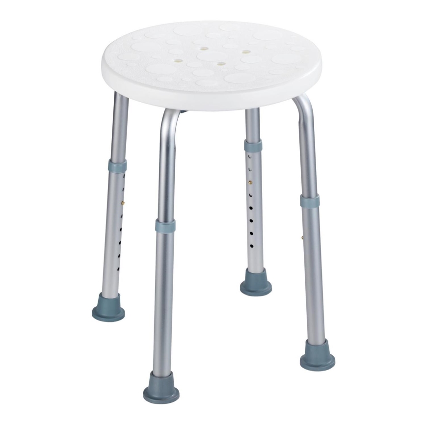 WENKO 1792921100-Taburet SECURA 45,5x45,5 cm valge/hõbedane/hall