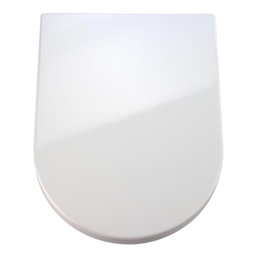 WENKO 18396100-WC WC-poti kaas PALMA 46,5x35,7 cm valge/hõbedane