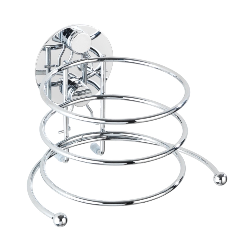 WENKO 18770100 - föönihoidik TURBO-LOC RUND STAHL 14 x 11,5 cm läikiv kroom