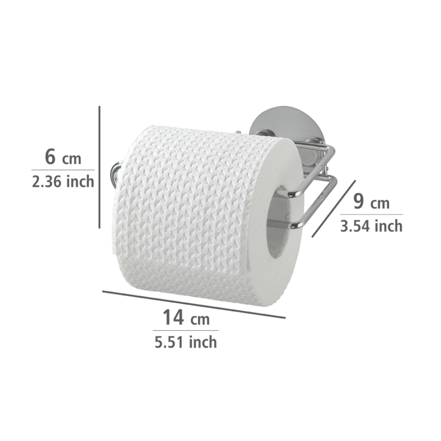 WENKO 18774100 - tualettpaberihoidja TURBO-LOC RUND, teras, 14 x 9 cm, kroomitud