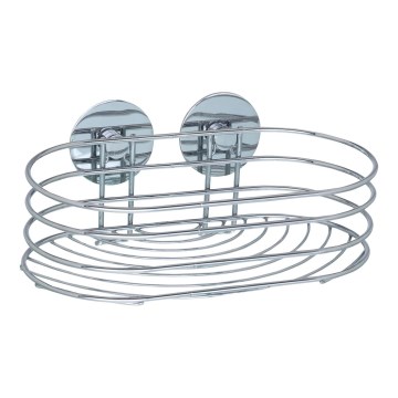 WENKO 18775100-Riiul TURBO-LOC ümmargune teras 23,5x13,5 cm läikiv kroom