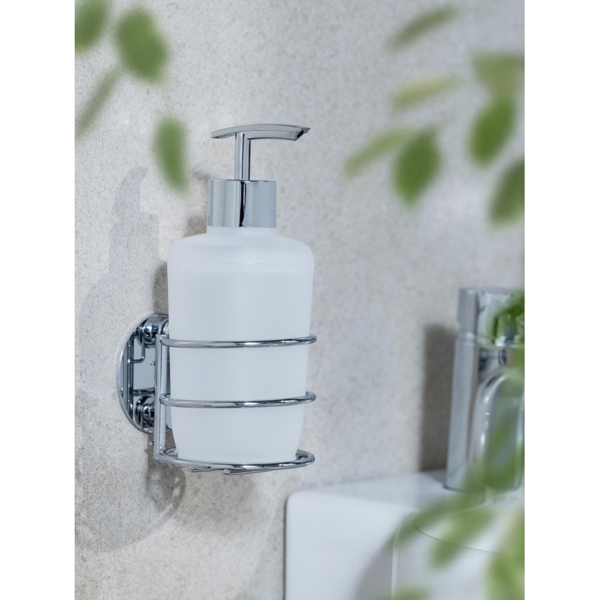 WENKO 18777100-seebiannustaja TURBO-LOC RUND STAHL 7,5x16,5 cm läikiv kroom/valge