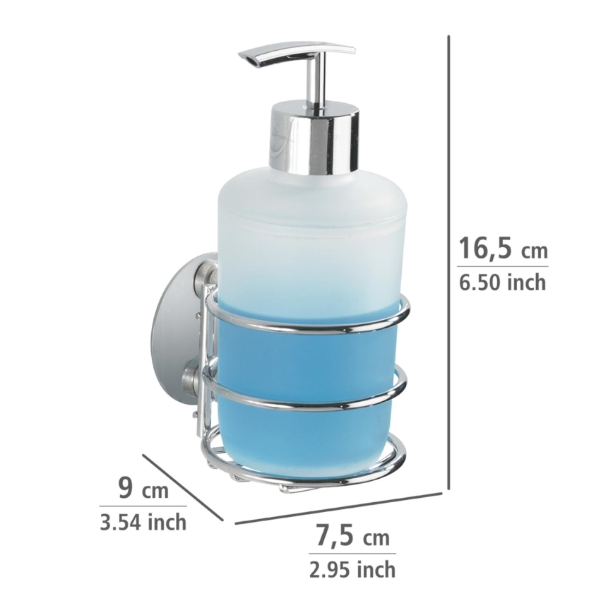 WENKO 18777100-seebiannustaja TURBO-LOC RUND STAHL 7,5x16,5 cm läikiv kroom/valge