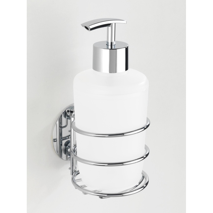 WENKO 18777100-seebiannustaja TURBO-LOC RUND STAHL 7,5x16,5 cm läikiv kroom/valge