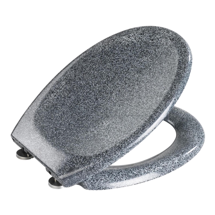 WENKO 18902100-WC WC-istme kaas OTTANA 44,5x37,5 cm graniit/hall/hõbedane