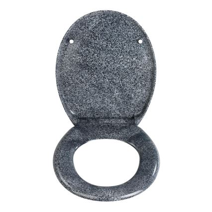 WENKO 18902100-WC WC-istme kaas OTTANA 44,5x37,5 cm graniit/hall/hõbedane