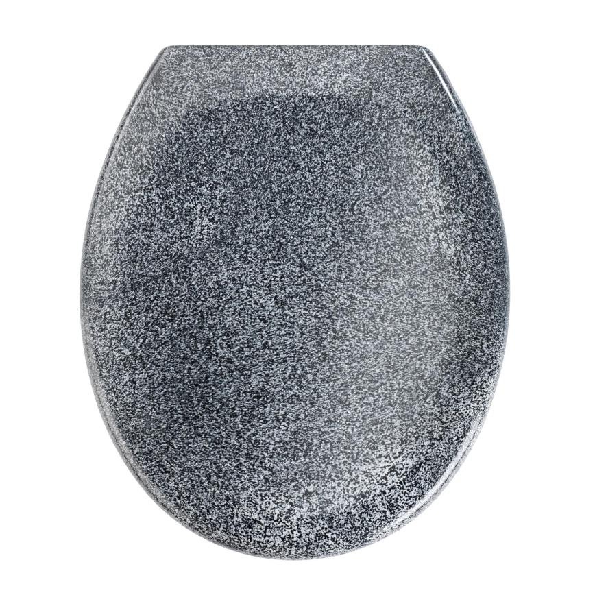 WENKO 18902100-WC WC-istme kaas OTTANA 44,5x37,5 cm graniit/hall/hõbedane