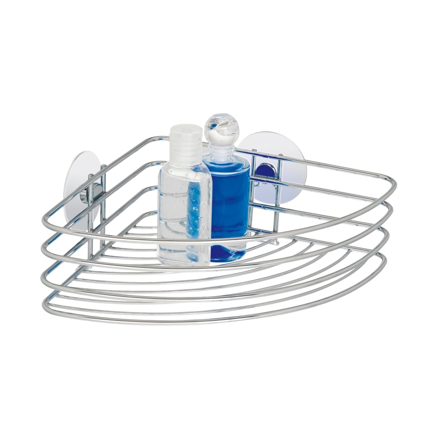 WENKO 18913100-riiul TURBO-LOC ümmargune teras 26,5x20 cm läikiv kroom