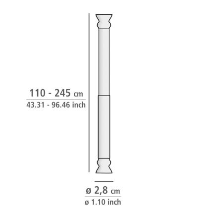 WENKO 19206100 - FLEX dušivarras 110 cm, valge
