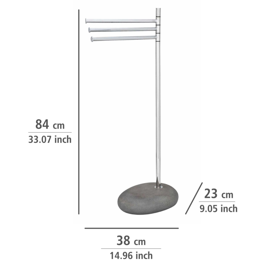 WENKO 19493100 - Rätikuhoidja PEBBLE STONE 38x84 cm läikiv kroom/hall