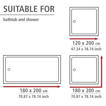 WENKO 20044100 - Dušikardin 180x200 cm hall
