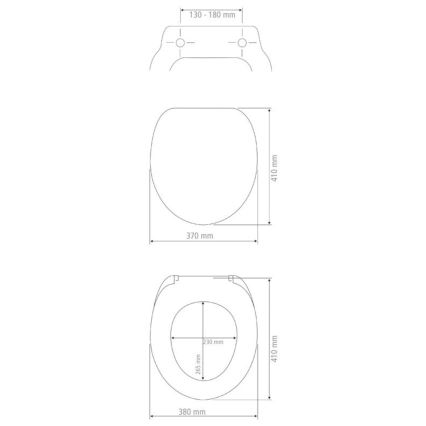 WENKO 20077100-WC PRIMA WC-istme kaas 37x41 cm must/hõbe