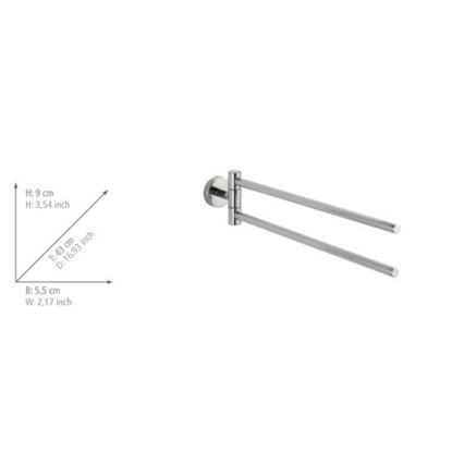 WENKO 20213100 - BOSIO SHINE rätikuhoidja 43x9 cm roostevaba teras/hõbedane
