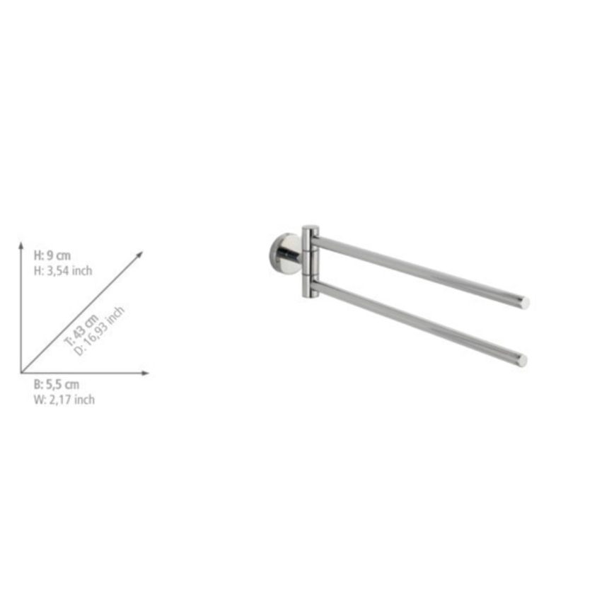 WENKO 20213100 - BOSIO SHINE rätikuhoidja 43x9 cm roostevaba teras/hõbedane