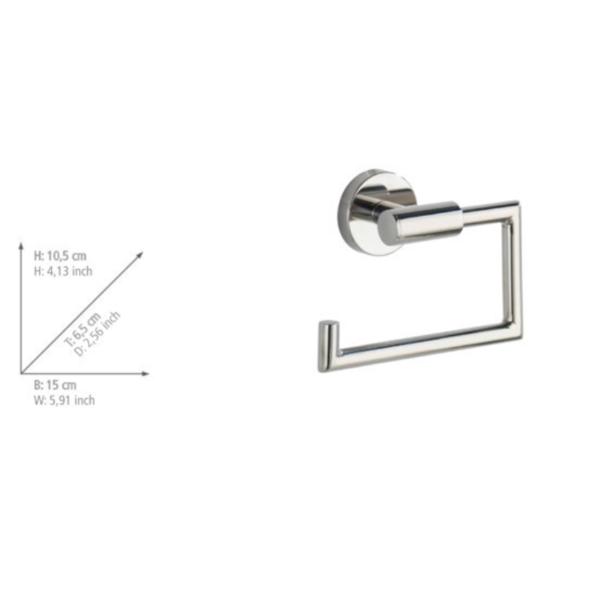 WENKO 20216100 - Tualettpaberihoidja BOSIO SHINE 15x10,5 cm roostevaba/hõbedane