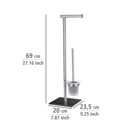 WENKO 20391100 - WC-hari LIMA 23,5x69 cm roostevaba teras/satiinviimistlus/must