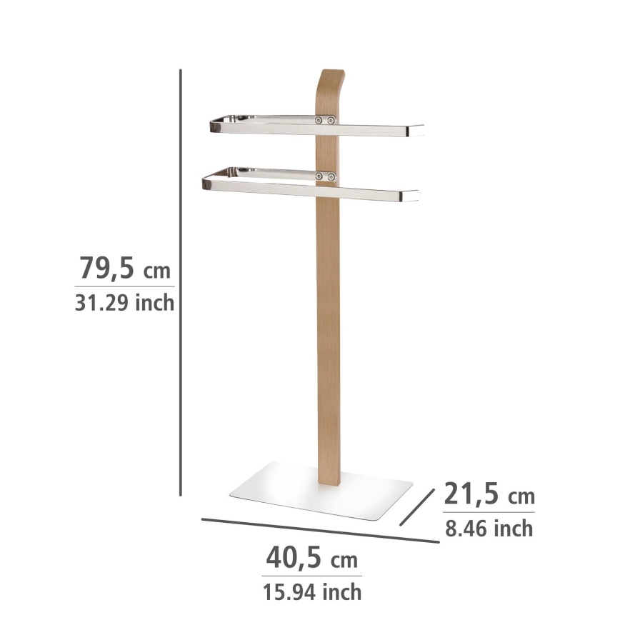 WENKO 20396100 - Rätikuhoidja SAMONA 40,5x79,5 cm läikiv kroom/pruun