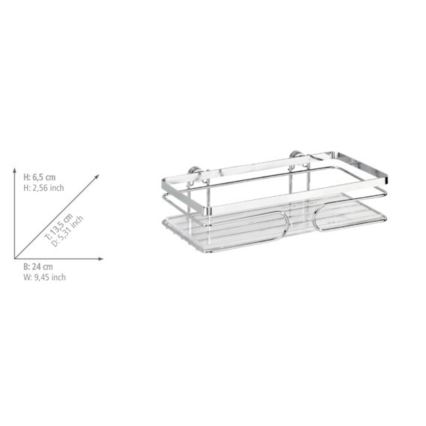 WENKO 20409100-PREMIUM roostevabast terasest riiul 24x13,5 cm roostevaba/hõbedane
