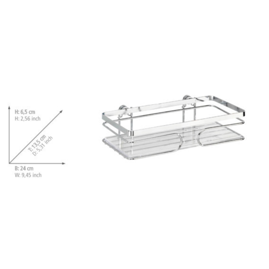 WENKO 20409100-PREMIUM roostevabast terasest riiul 24x13,5 cm roostevaba/hõbedane