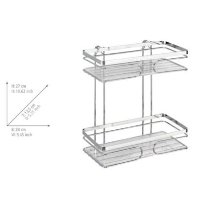 WENKO 20410100-Riiul PREMIUM roostevabast terasest 24x27 cm roostevaba/hõbedane