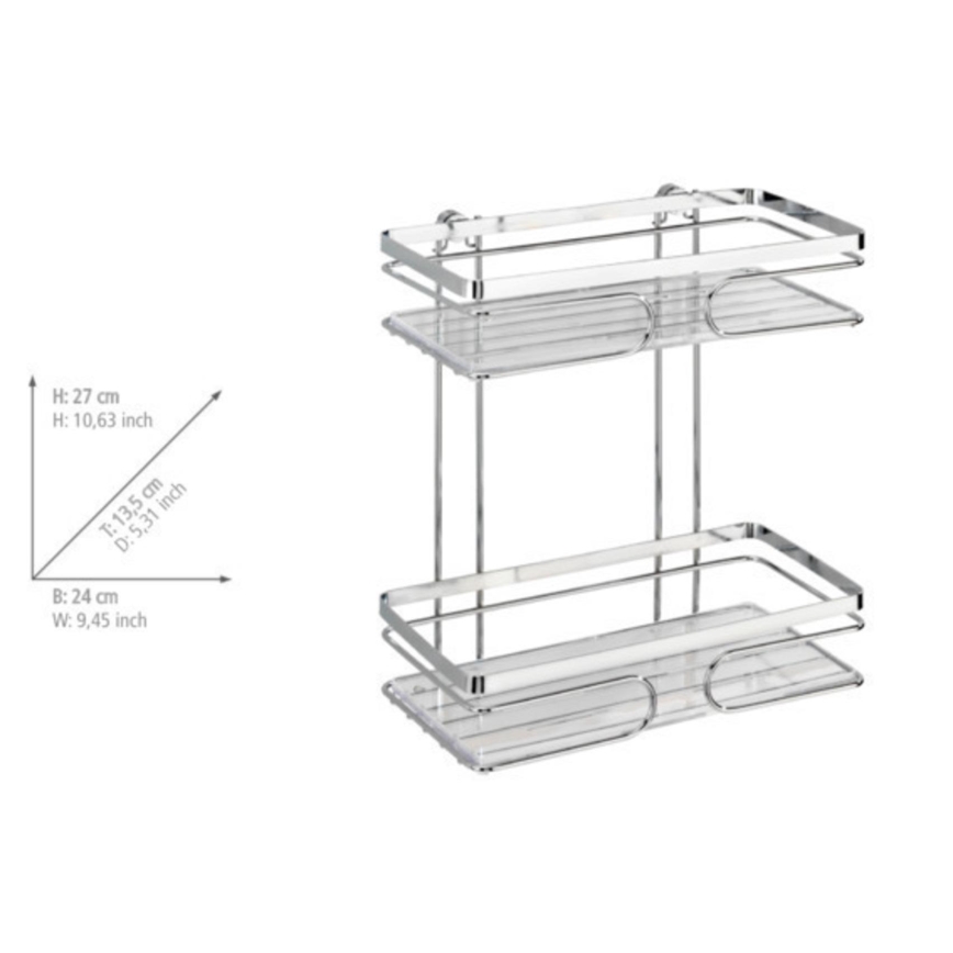 WENKO 20410100-Riiul PREMIUM roostevabast terasest 24x27 cm roostevaba/hõbedane